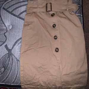 Tan pencil skirt